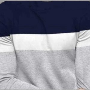 Solid Men Round Neck Blue, Grey T-Shirt