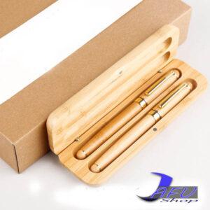 Wooden Bamboo Double  pen With Box set